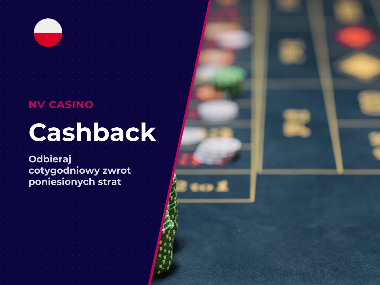 Cashback, promocje cykliczne i program VIP. **Cashback** w NV Casino polega na cotygodniowym zwrocie części poniesionych strat – do **2000 € tygodniowo**. Środki z cashbacku trafiają bezpośrednio na k